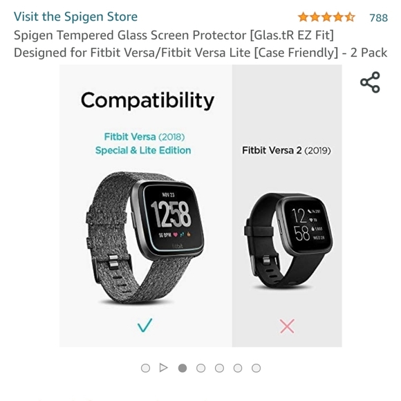 Spigen 2 pack fitbit versa glass screen protector - Picture 3 of 15